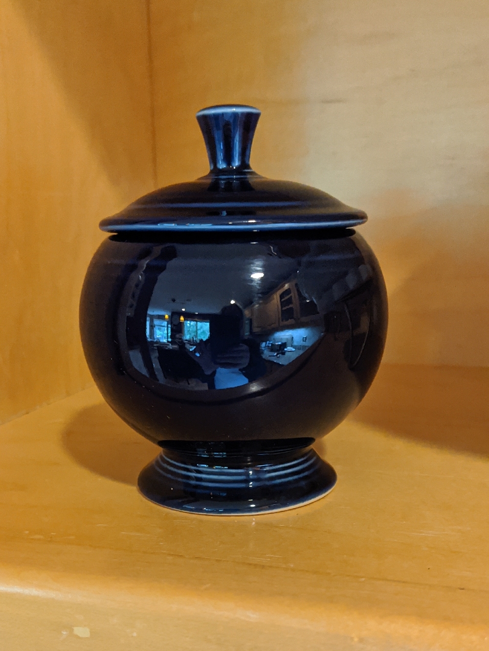 Fiestaware Cobalt Blue Individual Footed Covered Sugar Bowl Lid New Htf